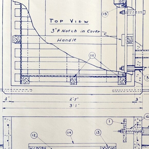 Bangor Aroostook Railroad Other - 1967 Railroad Bangor Aroostook 6 Cell Battery Box & Cover Blueprint J16 DWDD15